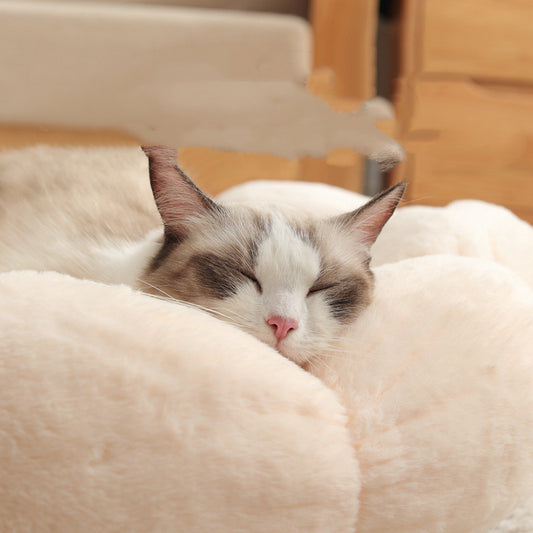 Pet Bed Mat New Pet Soft Dog Cat Blanket Flower Shaped Doghouse