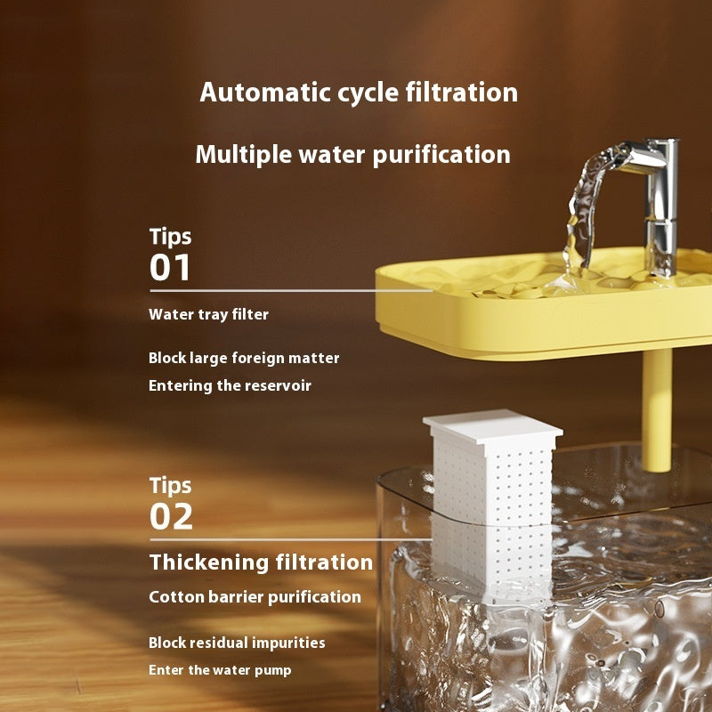 Cat Water Fountain Automatic Circulation Flow Water Fountain Kitten Drinking Water Apparatus