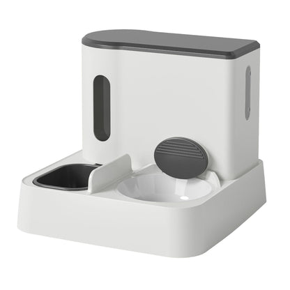 Cat Automatic Pet Feeder Water Dispenser Integrated Double Bowl Drinking Pet