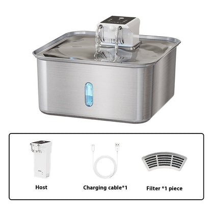 Wireless Cat Water Fountain Stainless Steel Rechargeable